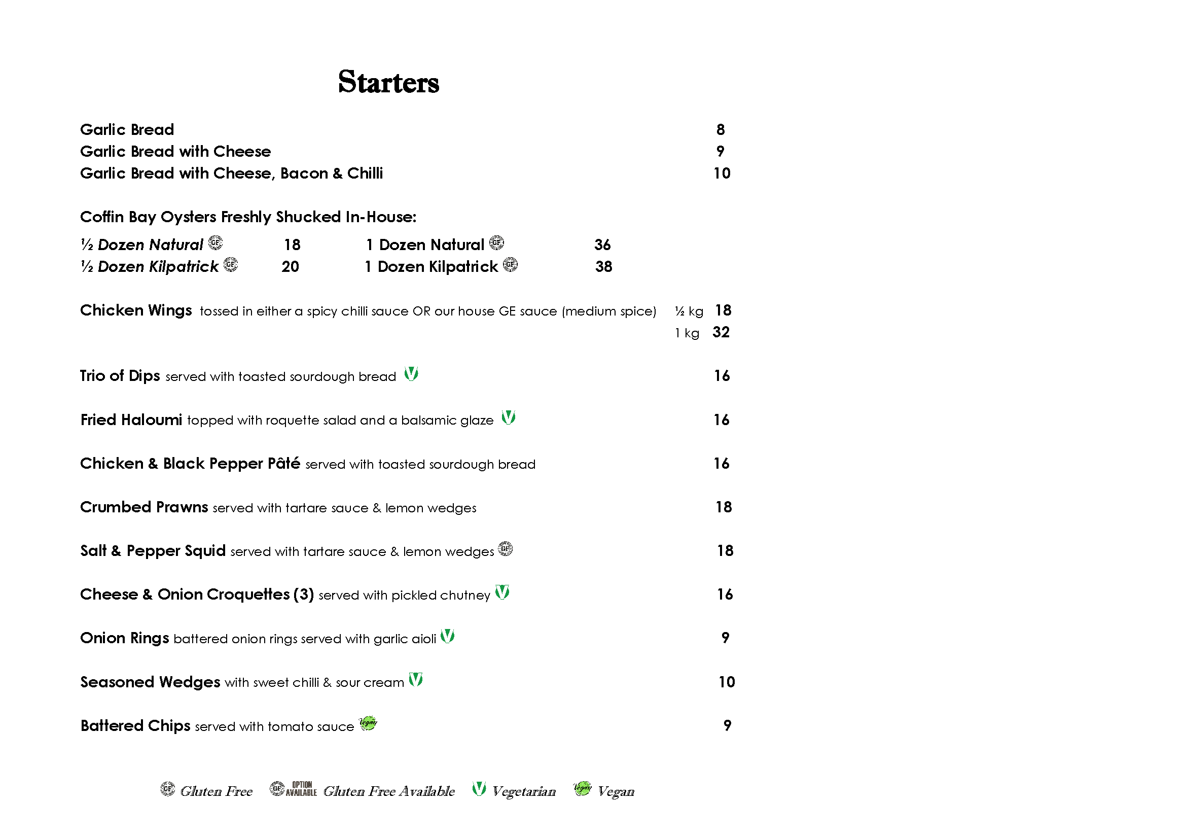 Menu - Great Eastern Hotel